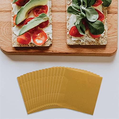 JAM PAPER Small Beverage Napkins - 5 x 5 - Gold - 50/Pack