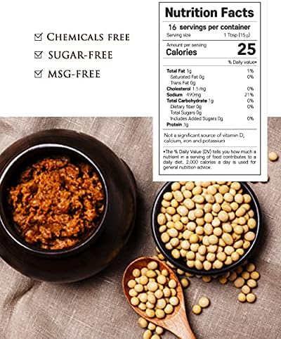 Wangshin Doenjang Aged 3 Years (9oz) - Korean Traditional Premium Soybean Paste. Anchovies and Soy Beans Fermented in Korean Traditional Clay Pots.