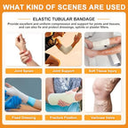 Carbou Elasticated Tubular Support Bandage 3" x 11 yd (Size D), Soft Stockinette Tubing for Legs, Arms, Knees, Thighs, Reusable Compression Support Bandage Roll for Joint Tissue