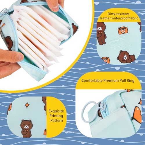 4Pcs Sanitary Napkin Storage Bag, Mini Menstrual Period Bag Period Pouch Waterproof,Tampon Organizer Pouch Tampon Pad Holder for Purse, First Period