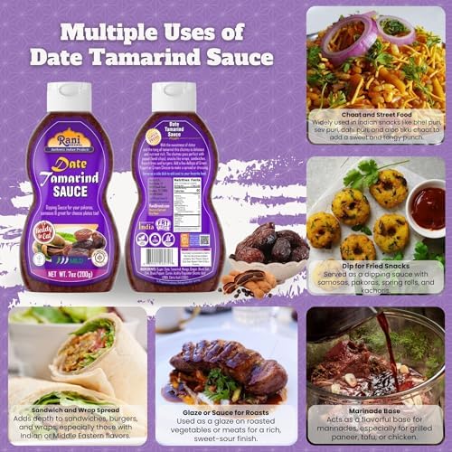Rani Dates & Tamarind Sauce 7oz (200g) PET Jar, Ready to eat, Vegan ~ Gluten Free | NON-GMO | Kosher | No Colors | Indian Origin