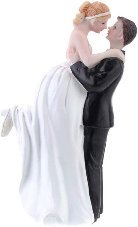 Bride & Groom Wedding Cake Topper, Wedding and Engagement Party Fun Wedding Couple Figurines Decorations Gifts (Groom Lift Bride)
