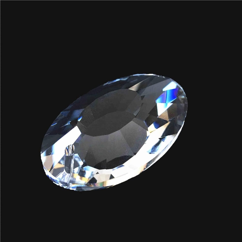 Clear Oval Ring Shape Crystal Glass Hanging Drop Lighting Prism Pendant Home Decoration,38mm 10pcs