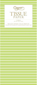 Caspari Mini Stripe Moss Green Tissue Paper – 8 Sheets (2 Packs of 4) Decorative Gift Wrapping Tissue for Bags, Boxes & Crafts