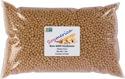 Soymerica Non-GMO Soybeans - 7 Lbs. Identity Preserved (IP). Great for Soy Milk and Tofu. 100% Product of USA. Non-GMO Project Verified