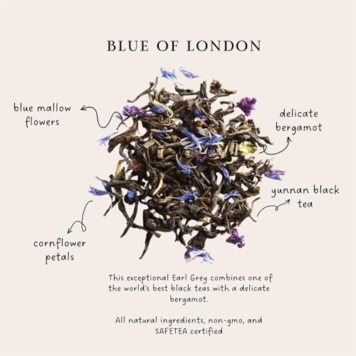 Palais des Thés - Blue of London - Earl Grey Black Tea, Bergamot & Cornflower - Premium Loose Leaf, Serves 20-25 Cups - 3.5oz Tin