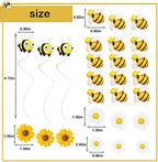 27PCS Bee & Sunflower Cake Toppers for Daisy Themed Birthday Party