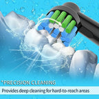 8pcs Replacement Heads Compatible with Oral B Electric Toothbrush, 4pcs Precision Clean and 4pcs Cross Clean Brush Heads, Black