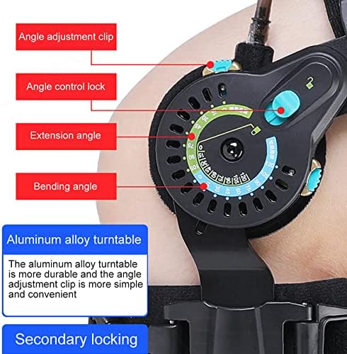 KEhtu Hinged ROM Knee Guard, Orthopedic Patella Support Orthotic with Anti-Slip Straps and Air Bag, 0-120 Degree Adjustable Hinged Knee Guard Leg Guard for Speedy Injury Repair Recovery