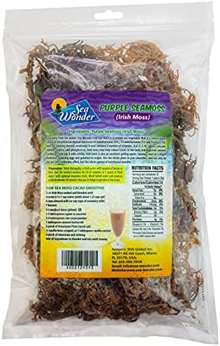 Potent Dark And Gold Dried Irish Moss Caribbean Seamoss (8 Oz./230g) | Wildcrafted Seed Stock | Non GMO | Vegan | Raw | Hand Picked | Sun Dried and Sealed | Makes 160 Fl. Oz