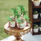 Rsstarxi 10 Pack Palm Tree Cake Topper Plastic Green Palm Tree Coconuts Cupcake Toppers Summer Beach Theme Palm Tree Decorations for Hawaii Baby Shower Birthday Party Cake Decorations