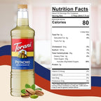 Torani Pistachio Coffee Syrup 1 Liter Bottle with Pump Dispenser – Flavored Syrup with Pure Cane Sugar & Natural Pistachio Essence – Perfect for Lattes, Desserts & Cocktails