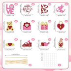 48 Pcs Happy Valentine's Day Cupcake Toppers Glitter Heart Love Cupcake Toppers Valentines Day Birthday Party Decorations Picks for Kids Wedding Anniversary Baby Shower Party Supplies