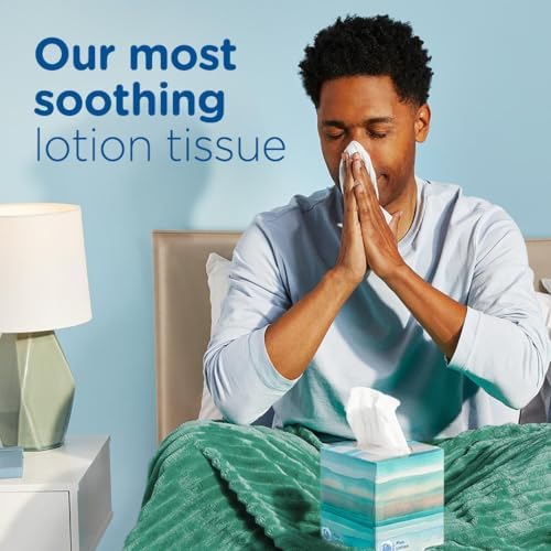 Puffs Plus Lotion Facial Tissues, 10 Cubes, 56 Tissues per Box, Allergies and Colds