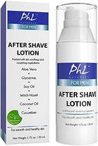 PHL Naturals Unscented Aftershave for Men – Fragrance-Free, Alcohol-Free After Shave Lotion for Sensitive Skin – Soothes, Prevents Razor Burn, Moisturizes – 1.75 oz
