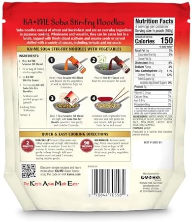 Ka-Me Soba Noodle Organic Buckwheat - 14.2 Oz. (Pack of 6)