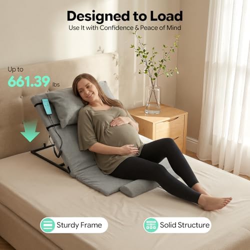 HjirtPxe Electric Lifting Backrest for Bed,2-80°Adjustable Lifting Backrest with Remote Control,Sit-Up Back Rest Chair,Assist Elderly Get Out of Bed Easily,Support 661lbs,for Neck Lumbar Back Support