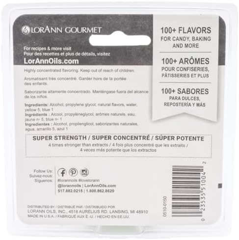 LorAnn Oils Super Strength Flavoring - Used For Candy Making, Flavoring, Baking, Hard Candy, & Flavor Oils - Bold, Natural Flavors 4X Stronger Than Extracts - Crème de Menthe, Pack of 2, 0.125 fl oz