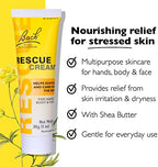 Bach Rescue Cream, Hydrating Skincare for Hands, Body and Face, Shea Butter, Homeopathic Stress Relief Flower Essences, Fragrance-Free, Paraben-Free, 3 Pack, 30g Ea
