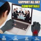 2 Pairs Fingerless Arthritis Compression Gloves for Women Men, Hand Glove Support and Warmth, Relieve Pain from Carpal Tunnel, Rheumatoid, Osteoarthritis, RSI, Typing (Pure Black+Pure Black, M)