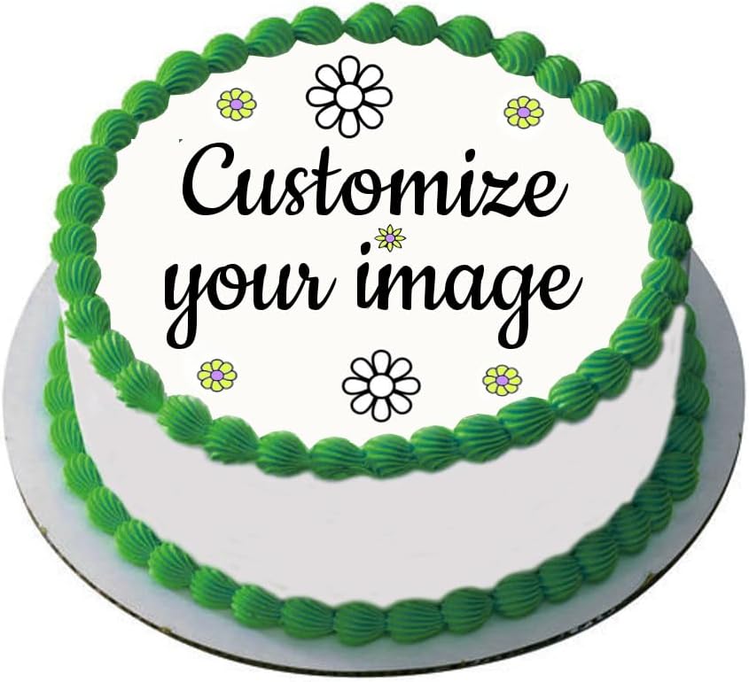 Create your own Custom Edible Cake topper image personalized photo, logo - 9.5" round