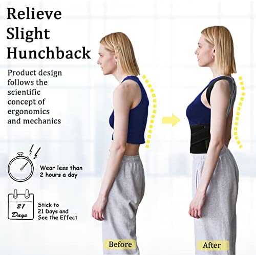 Posture Corrector for Women & Men - Adjustable Back Brace, Lumbar Support for Pain Relief, Scoliosis & Hunchback Correction, Spine Alignment Aid XL(37"-42")