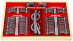 104 pcs/set Optical Trial Lens Set, Aluminum Case Trial Frame, Metal Rim Optometry Test Kit