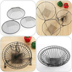 Ipetboom Iron Art Hanging Basket Three-layer Foldable Hollow Fruit Basket Black Snack Storage Organizer for Kitchen and Home