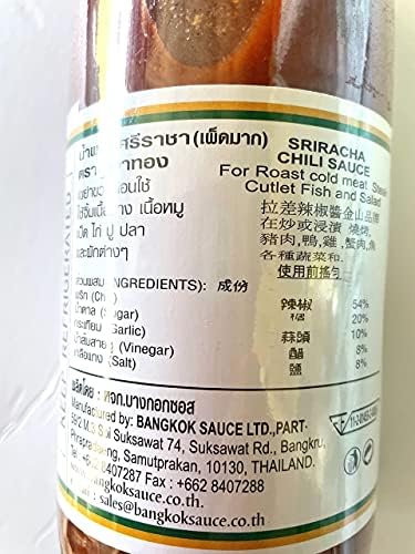 Grand Mountain Original Thai Sriracha Chili Sauce (Strong Hot) 25 FL. Oz. in Glass Bottle, Shipped by Thai Pantry.net