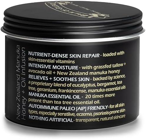 BALM OF GILEAD Manuka Eczema Honey Cream - Moisturizer for Sensitive Skin, Eczema, Psoriasis & Dermatitis - Manuka Honey Ointment, Grassfed Tallow