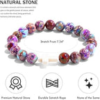 VIBILIA Cross Beaded Bracelets for Women, Inspirational Natural Gemstone Heart Bracelets for Women, Birthday Gifts for Women Mom Daughter Wife Sister Friend on Valentine's Day Easter Mother's Day
