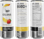 CELSIUS Sparkling Strawberry Lemonade, Sugar Free Energy Drink, 12 Fl Oz (Pack of 12)