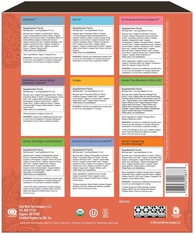 Yogi Organic Tea Sampler Gift Box (45 Tea Bags) Assorted Delicious Wellness Blends - 9 Favorite Herbal, Green & Black Varieties | Gift Box, 9 Favorite, Assorted, Delicious, Wellness Teas