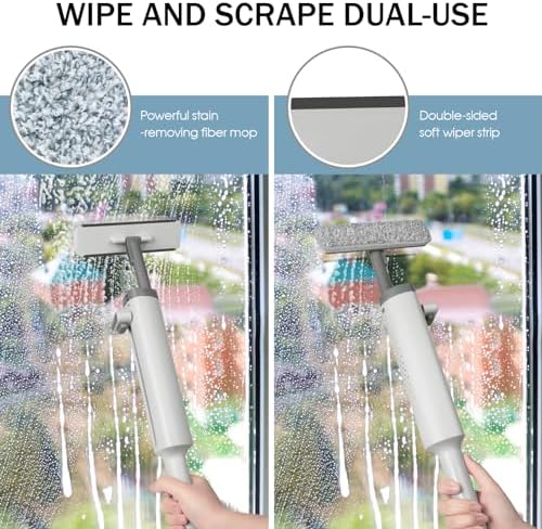Portable Mini Cleaning Squeeze, Small Short Flat Mop with Rotatable Head and Reusable Microfiber Pads for Floor, Window Sill, Ceramic Tile Wall, Stove, Kitchen, Bathroom