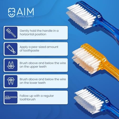 Toothbrush for Braces, Soft Head Braces Toothbrush, V Trimmed Design 2-Pack | Quick Orthodontic Cleaning | Deep Clean Braces at Home (Pack of 2)
