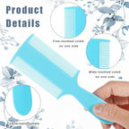 6 Pcs Head Lice Comb Plastic Fine Tooth Flea Lice Combs for Fine Hair Double Sided Nit Combs for Dandruff Removal for Adults Treatment Cats Dogs Puppy