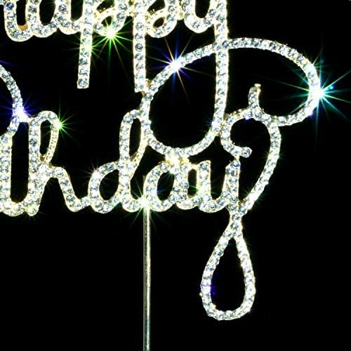 Scotamalone Happy birthday Cake TopperPremium Bling Rhinestone Diamond Gems