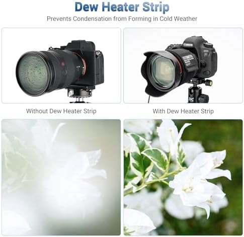 JJC USB Lens Warmer, 80mm-110mm Lens Dew Heater Strip with Temperature Regulator, Condensation Prevention for Telescopes Mirrorless Dsgraphy Lenes Telescope Eyepieces in 3.15"/80mm-4.33"/110mm