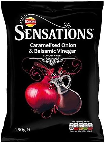Sensations Caramelised Onion & Balsamic Vinegar Crisps 150g - Pack of 6