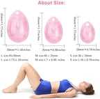3 pcs Set Pink Eggs Massage Stone, Natural Pink Rose Quartz Jade Eggs Balls for Women Body Massage P-C Muscle Training, Crystal Massage Stone Relax Exercise