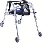Folding Walker for Kids with Wheels, Aluminum Alloy Height Adjustable Height, Lightweight Posterior Rollator Walker for Disabled Injured Rehabilitation Training (S-H19-H25.3)