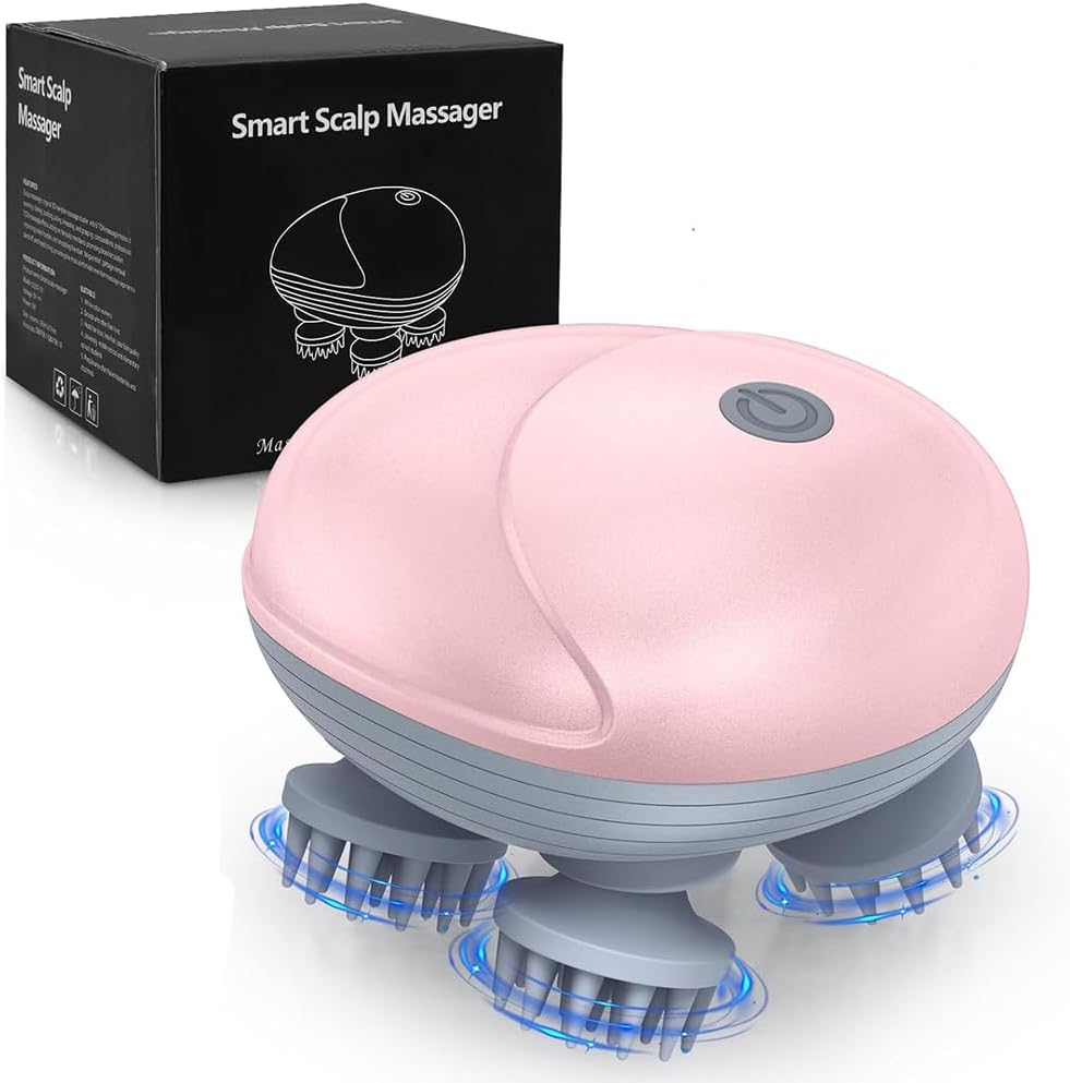 Upgraded Handheld Pet Massager for Dogs and Cats, Electric Cat Dog Massager, with 4 Rotatable Massage Heads, Three Modes, for Relieving Tight Stiffness Muscles, Promote Bonding