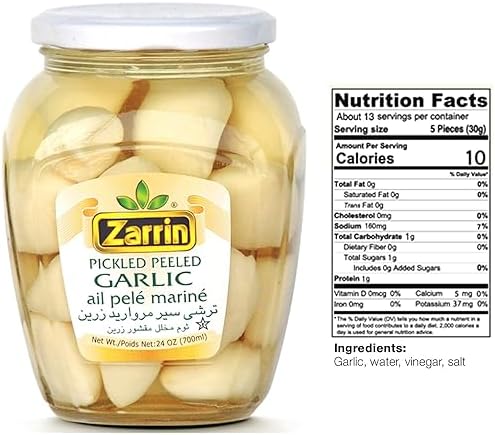Zarrin - Pickled Peeled Garlic, 24 Oz (700g)