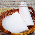 AKOAK 100 Sheets Round Silicone Blotting Paper - Non-stick Oil Absorbing Kitchen Blotting Paper for Cakes, Soups & Fried Foods
