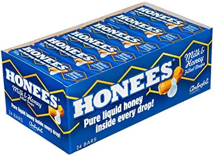 Ambrosoli Honees Milk & Honey Filled Drops, 1.50-Ounces Bars (Pack of 24), Set of 2