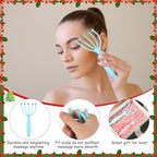 TrelaCo 24 Pcs Scalp Massager Portable Handheld Spa Head Massager for Deep Relaxation and Stress Reduction Manual Head Massage Tool for Office Home Christmas Gift(Blue, Pink, Black)