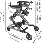 Adjustable Medical Walker with Stand-Up Support, Walking Frame, Adult Walker, Lower Limb Training, Home Rehabilitation Equipment, Multi-Function Mobility Aid with 4 Wheels (Blue)