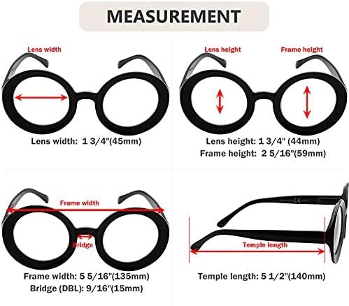 Eyekepper 4-pack Round Reading Glasses for Women Reading - Oversized Ladies Readers +2.25