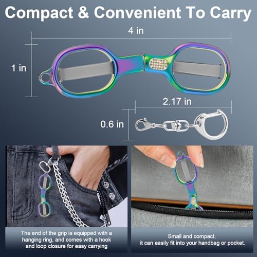 2 Pcs Folding Stainless Steel Portable Mini Travel Scissors, Safety Foldable Pocket Badge Small Scissors All Purpose with 2 Keychain for Travel, Home, Office, Craft, Sewing, Nurse Accessories (Color)