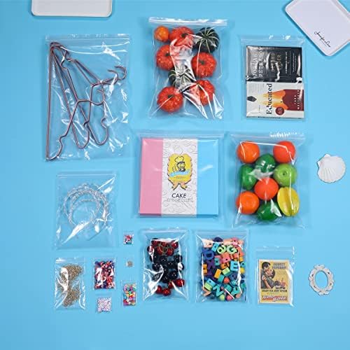 100 PCS 8" x 10" Thick 2.4 Mil Clear Zip Poly Bags Plastic Reclosable Zip Seal Lock Bags Prints Photo Cards Snacks Seeds Zipper Bag